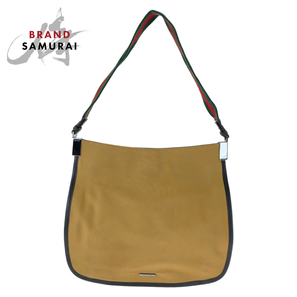 GUCCI Sherry beige canvas shoulder bag handbag